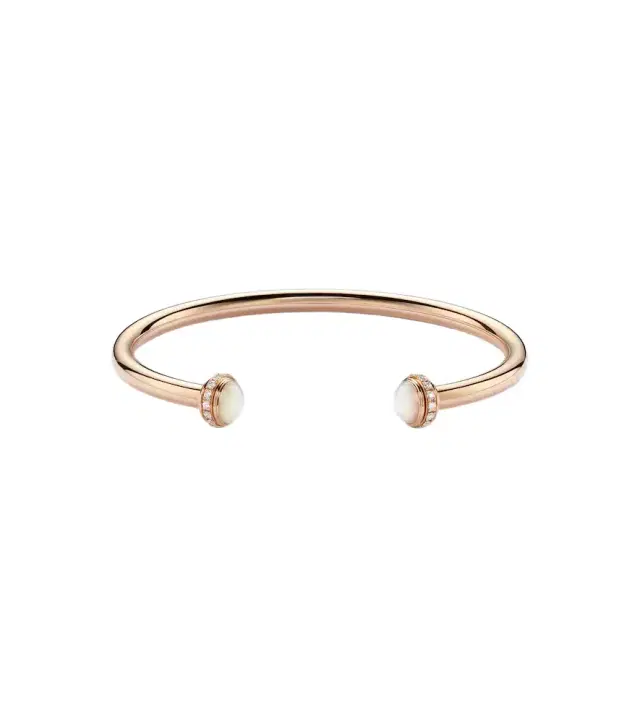Piaget Posession 18kt rose gold cuff bracelet with mother-of-pearl and diamonds