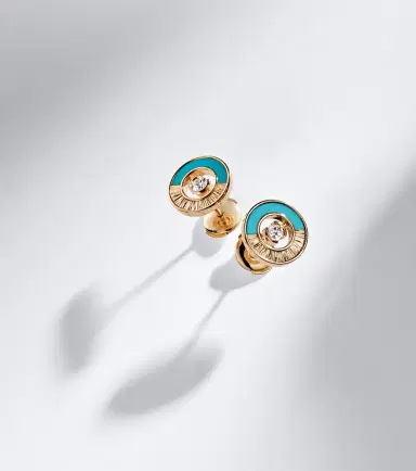 Piaget Possession Vibrant Palace 18kt rose gold earrings with turquoise and diamonds | Thumbnail 3 Piaget Possession Vibrant Palace 18kt rose gold earrings with turquoise and diamonds | Thumbnail 3