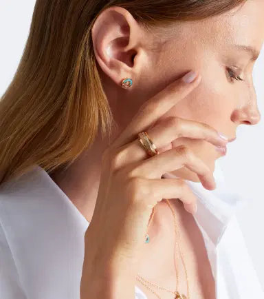 Piaget Possession Vibrant Palace 18kt rose gold earrings with turquoise and diamonds | Thumbnail 5 Piaget Possession Vibrant Palace 18kt rose gold earrings with turquoise and diamonds | Thumbnail 5