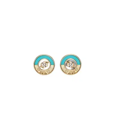 Piaget Possession Vibrant Palace 18kt rose gold earrings with turquoise and diamonds | Thumbnail 1 Piaget Possession Vibrant Palace 18kt rose gold earrings with turquoise and diamonds | Thumbnail 1