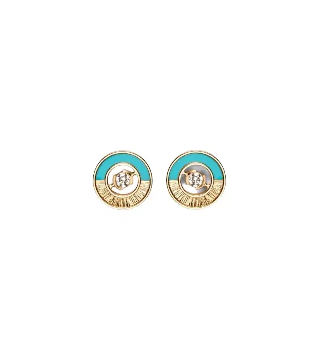 Piaget Possession Vibrant Palace 18kt rose gold earrings with turquoise and diamonds
