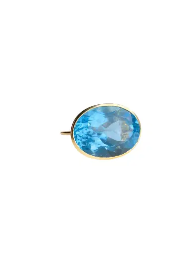 Wish Fine Jewelry 12.853ct Swiss Blue Topaz 18K Gold Statement Ring | Thumbnail 1