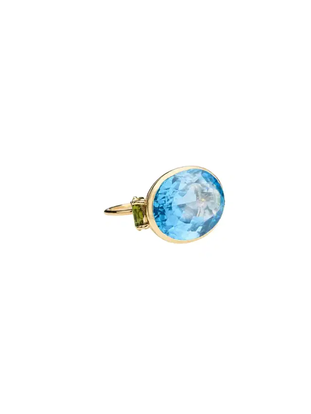 Wish Fine Jewelry 18.122ct Tourmaline Topaz 18K Gold Cocktail Ring