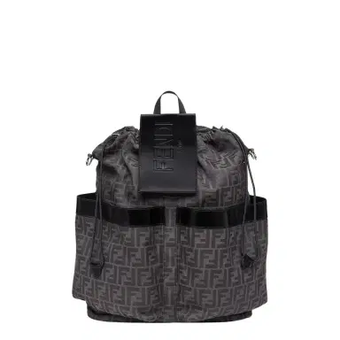 Fendi Large backpack in jacquard fabric with a black and grey FF | Thumbnail 1 Fendi Large backpack in jacquard fabric with a black and grey FF | Thumbnail 1