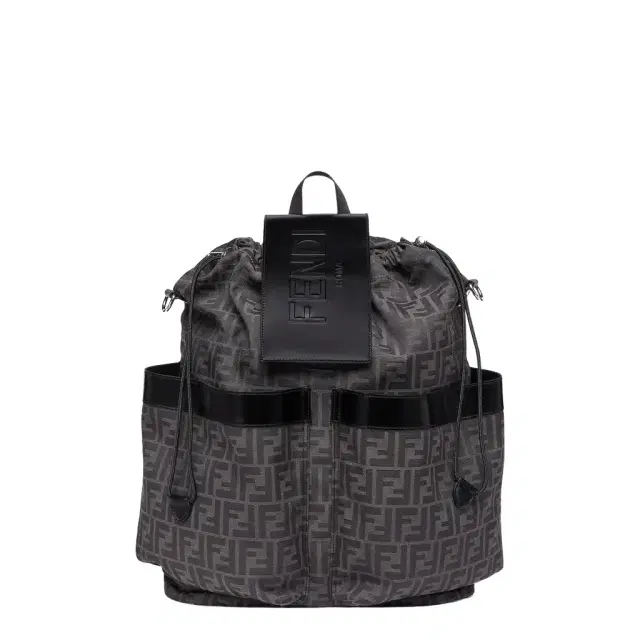 Fendi Large backpack in jacquard fabric with a black and grey FF