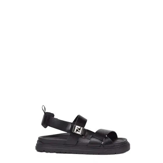Fendi Sandals with interwoven bands and metal FF side buckle