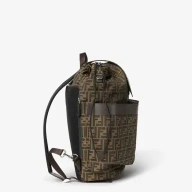 Fendi Large backpack in jacquard fabric with brown FF motif | Thumbnail 2 Fendi Large backpack in jacquard fabric with brown FF motif | Thumbnail 2