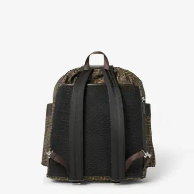 Fendi Large backpack in jacquard fabric with brown FF motif | Thumbnail 3 Fendi Large backpack in jacquard fabric with brown FF motif | Thumbnail 3