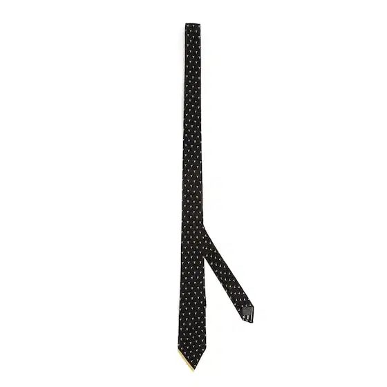 Fendi Tie with ivory jacquard Cuneo motif, a stylistic code