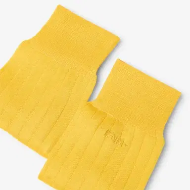 Fendi Short socks made from lightweight yellow ribbed cotton | Thumbnail 2