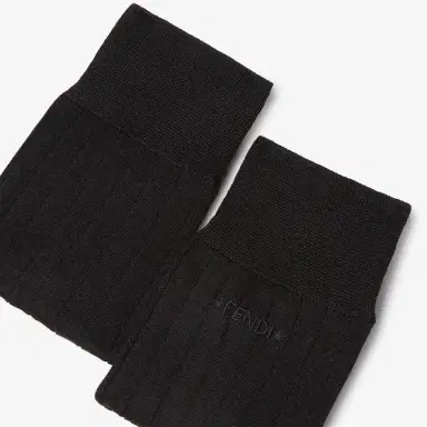 Fendi Short socks made from lightweight yellow ribbed cotton | Thumbnail 2 Fendi Short socks made from lightweight yellow ribbed cotton | Thumbnail 2