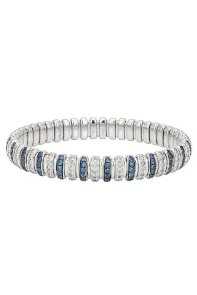 Zydo Blue Sapphire Diamond Canale Stretch Bracelet | Thumbnail 1