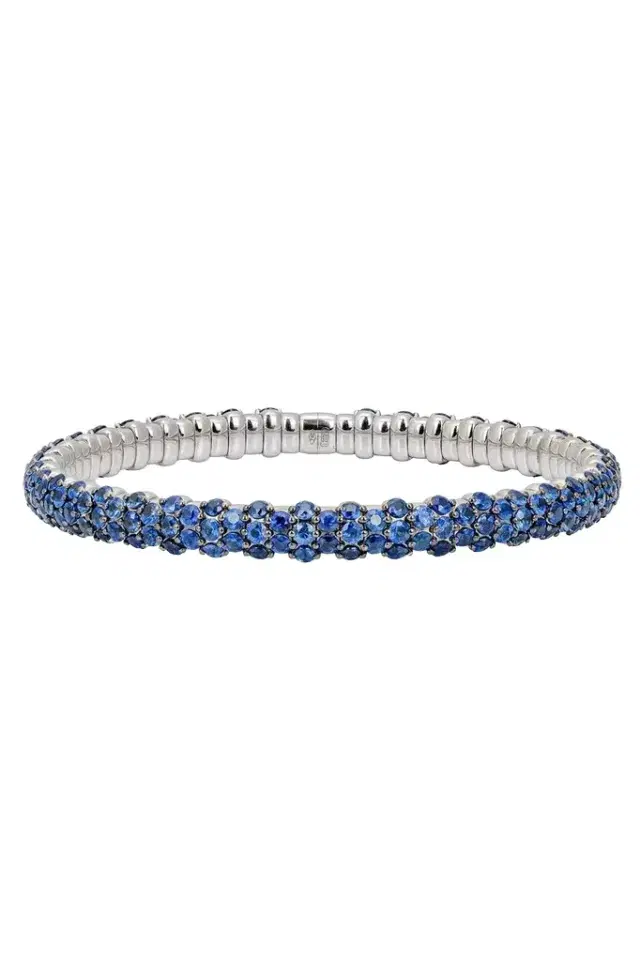 Zydo Blue Sapphire Slim Domed Stretch Bracelet