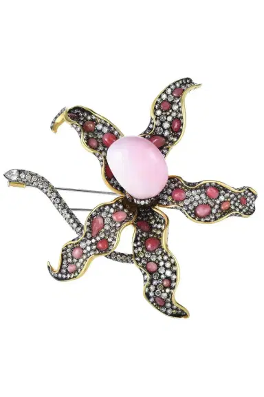 CICADA Conch Pearl Diamond Flower Brooch | Thumbnail 1