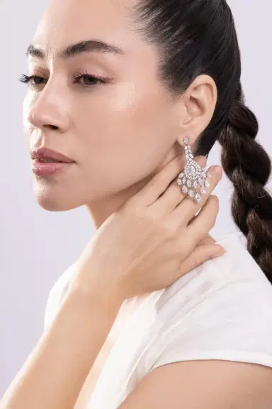 CICADA Diamond Chandelier Earrings | Thumbnail 4