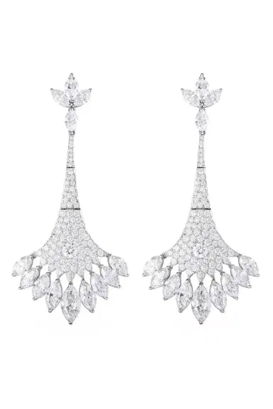 CICADA Diamond Fan Drop Earrings | Thumbnail 1