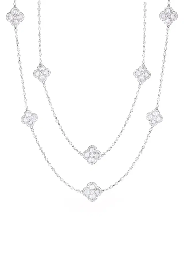 CICADA Diamond Floral Chain Necklace
