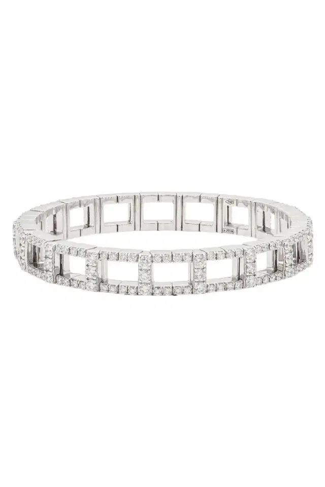 Zydo Diamond H Stretch Bracelet - White Gold