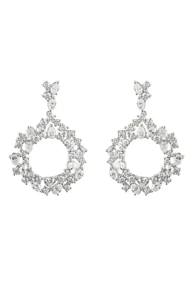 Zydo Diamond Loop Drop Earrings | Thumbnail 1