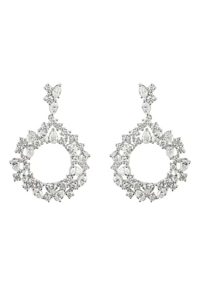 Zydo Diamond Loop Drop Earrings