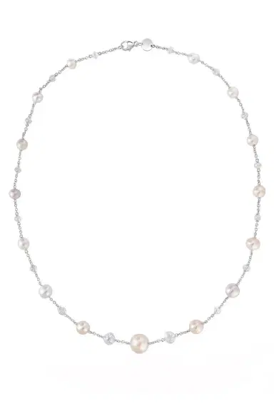 CICADA Diamond Pearl Chain Necklace | Thumbnail 5