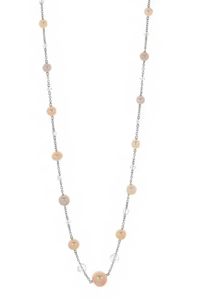 CICADA Diamond Pearl Chain Necklace