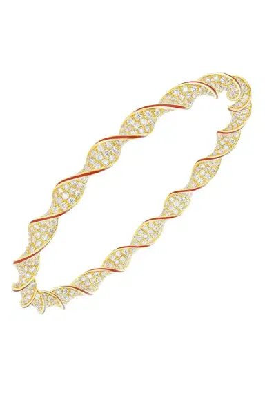 CICADA Diamond Red Enamel Twist Bracelet | Thumbnail 1