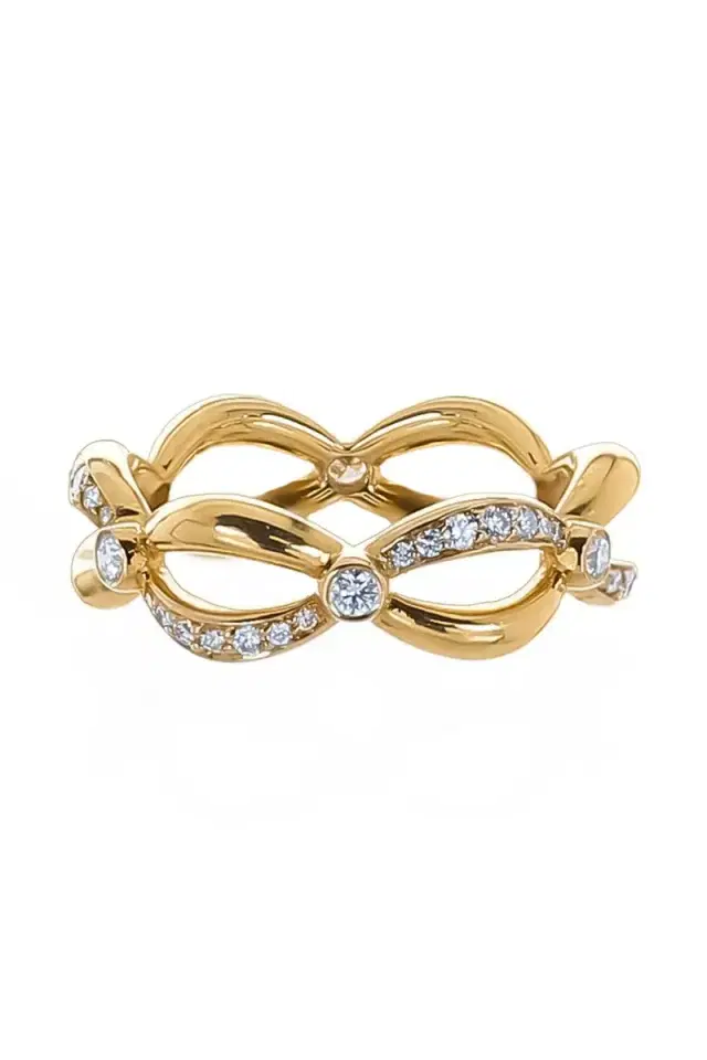 CICADA Diamond Ribbon Band Ring
