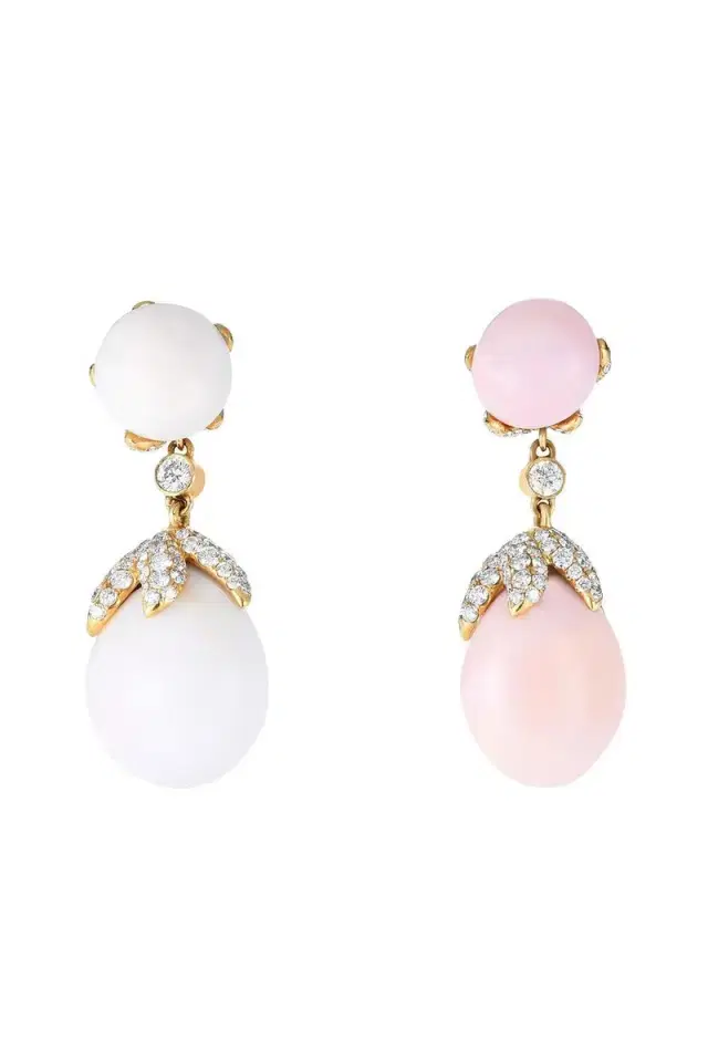 CICADA Diamond Round Conch Drop Earrings