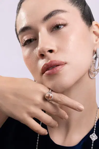 CICADA Padaparascha Sapphire Diamond Ring | Thumbnail 2