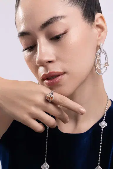 CICADA Padaparascha Sapphire Diamond Ring | Thumbnail 4