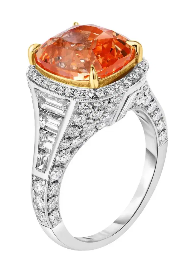 CICADA Padaparascha Sapphire Diamond Ring