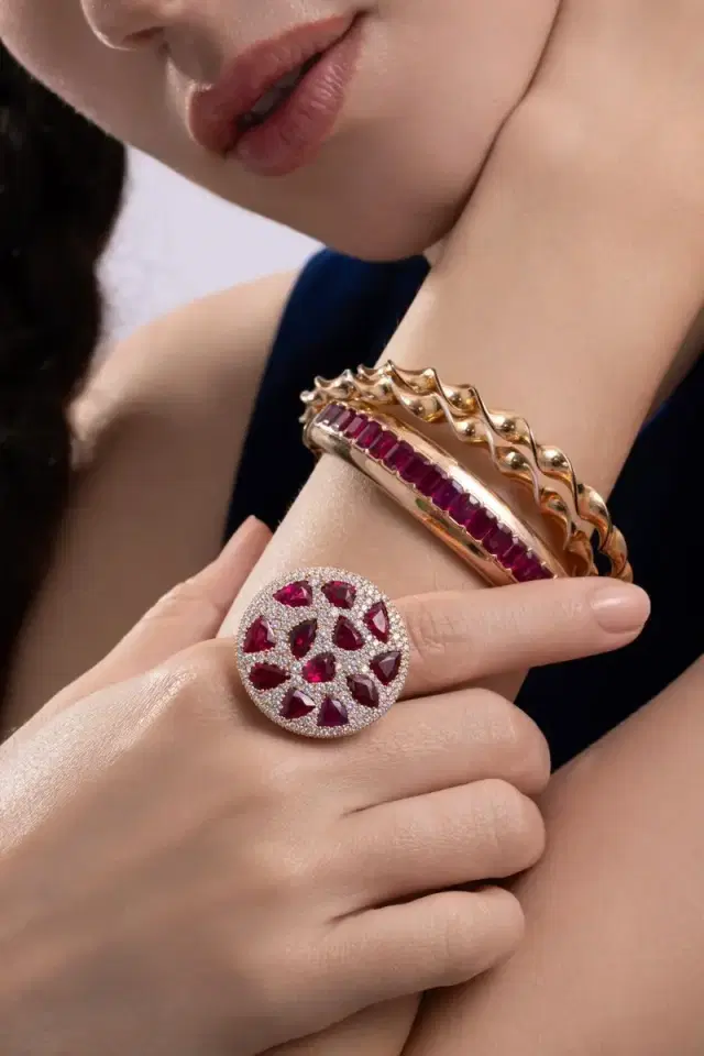 CICADA Ruby Bangle Bracelet