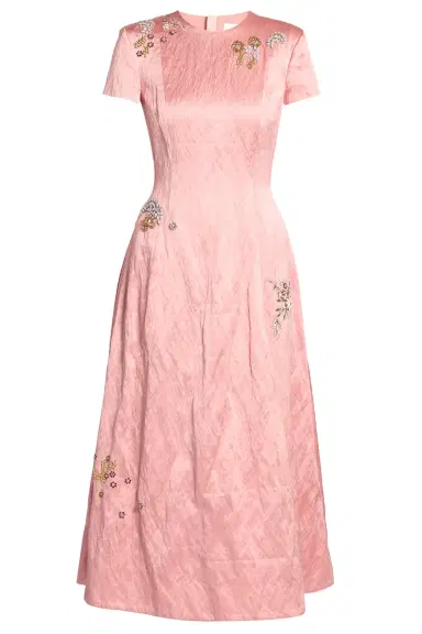 Erdem Textured Short Sleeve Dress | Thumbnail 1 Erdem Textured Short Sleeve Dress | Thumbnail 1
