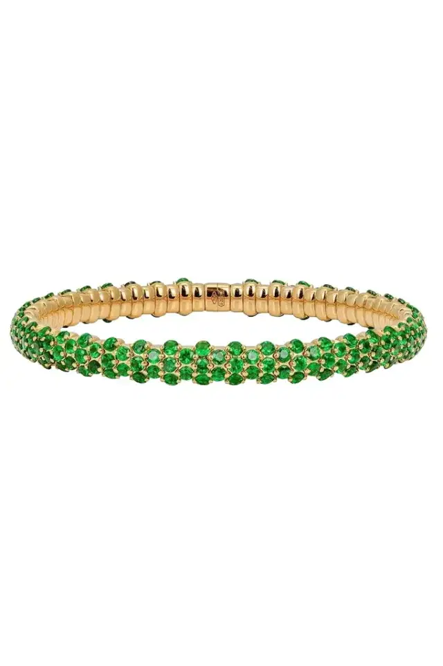 Zydo Tsavorite Slim Domed Stretch Bracelet