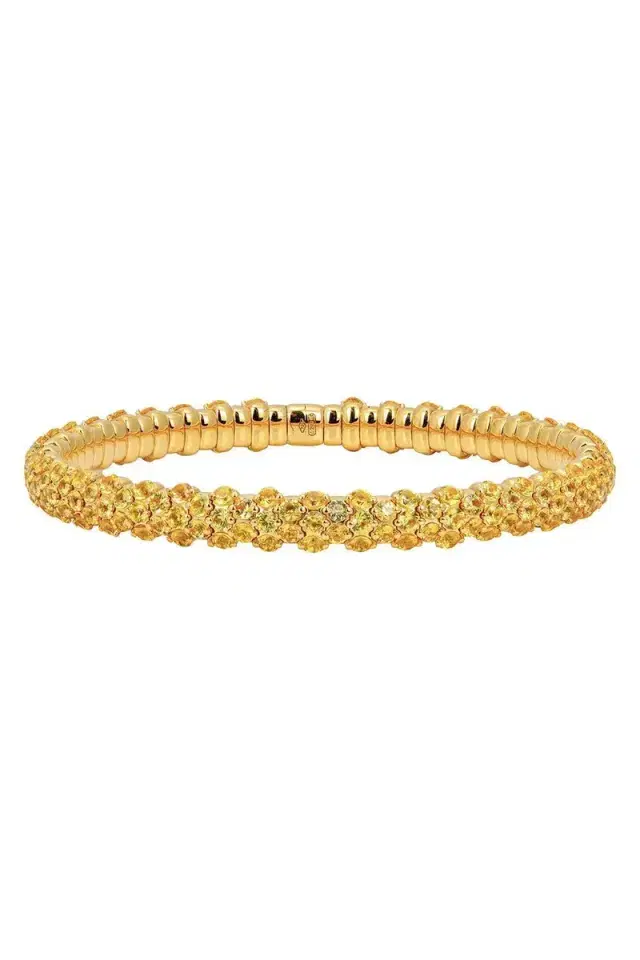 Yellow Sapphire Slim Domed Stretch Bracelet
