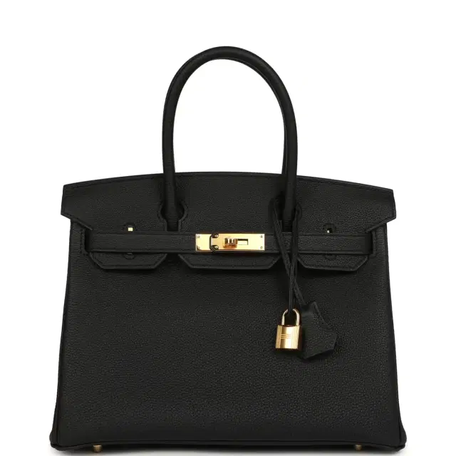 HERMÈS Hermes Birkin 30 Black Togo Gold Hardware