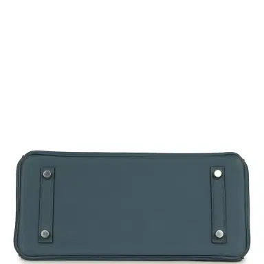 HERMÈS Hermes Shoulder Birkin Light 29 Bleu Tempete Evercolor Palladium Hardware | Thumbnail 6