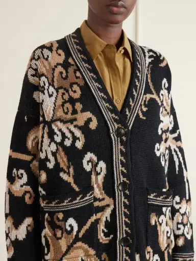 Etro Jacquard-knit Wool Cardigan | Thumbnail 5 Etro Jacquard-knit Wool Cardigan | Thumbnail 5
