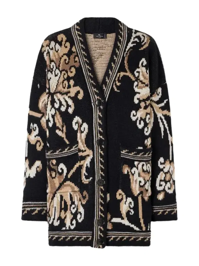 Etro Jacquard-knit Wool Cardigan