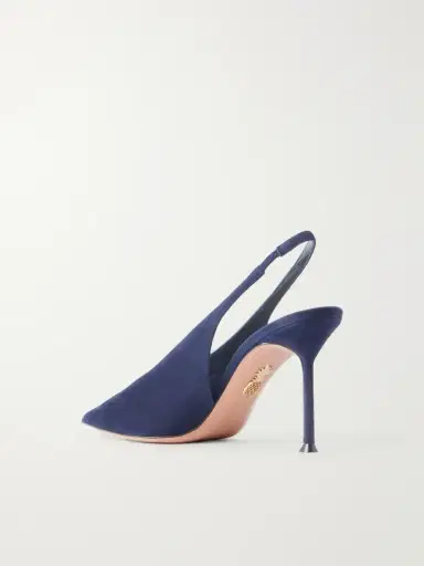 Aquazzura Voltaire 85 Suede Slingback Pumps | Thumbnail 3
