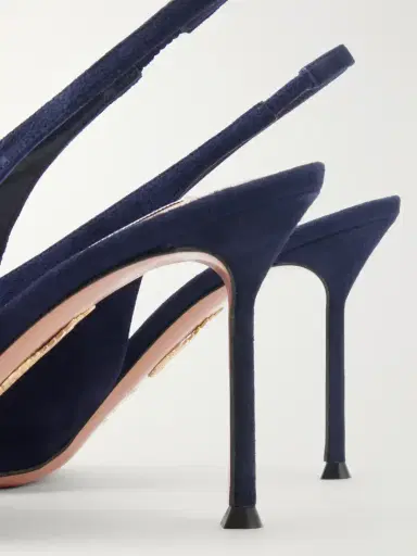 Aquazzura Voltaire 85 Suede Slingback Pumps | Thumbnail 5