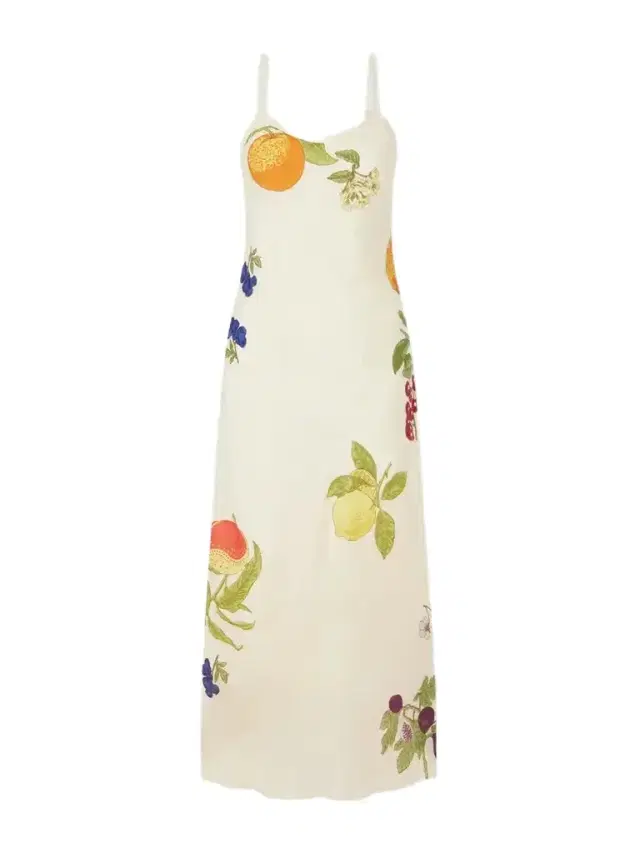 ALIX OF BOHEMIA Athens Nine Fruit Printed Silk Midi Dress