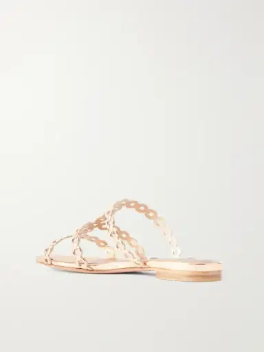 Aquazzura Infinity Chain Perforated Metallic-leather Flats | Thumbnail 3 Aquazzura Infinity Chain Perforated Metallic-leather Flats | Thumbnail 3