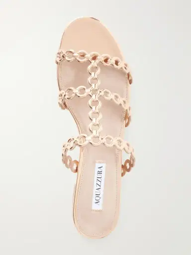Aquazzura Infinity Chain Perforated Metallic-leather Flats | Thumbnail 6 Aquazzura Infinity Chain Perforated Metallic-leather Flats | Thumbnail 6