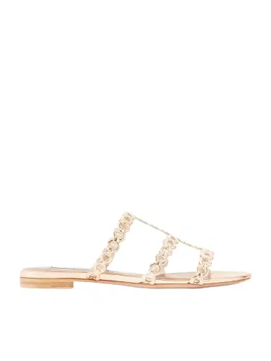 Aquazzura Infinity Chain Perforated Metallic-leather Flats | Thumbnail 1 Aquazzura Infinity Chain Perforated Metallic-leather Flats | Thumbnail 1