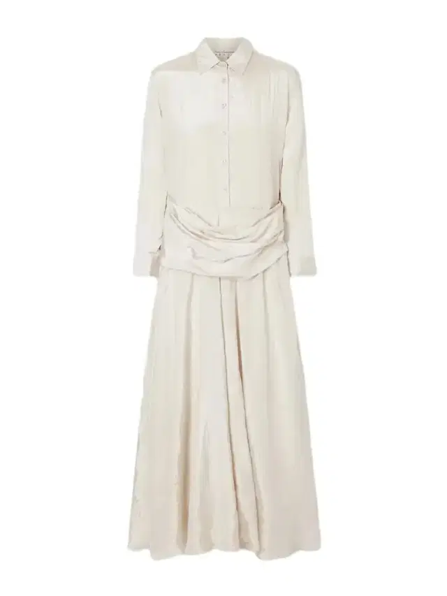 Abadia Draped Crinkled-satin Midi Dress