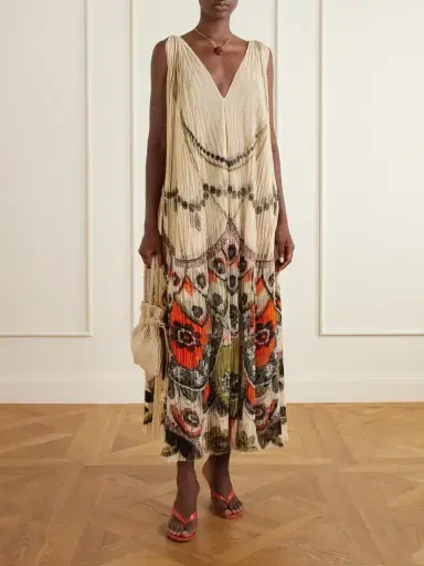 La DoubleJ Twirling Pleated Printed Tulle Midi Dress | Thumbnail 2 La DoubleJ Twirling Pleated Printed Tulle Midi Dress | Thumbnail 2