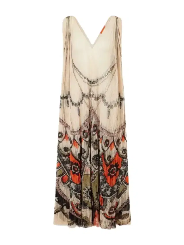 La DoubleJ Twirling Pleated Printed Tulle Midi Dress