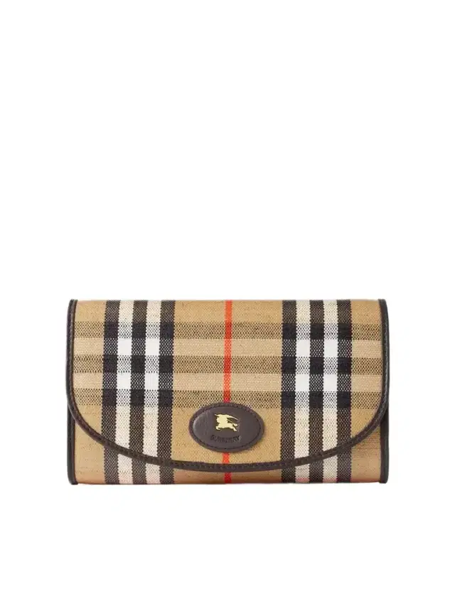 Burberry Leather-trimmed Checked Coated-canvas Clutch